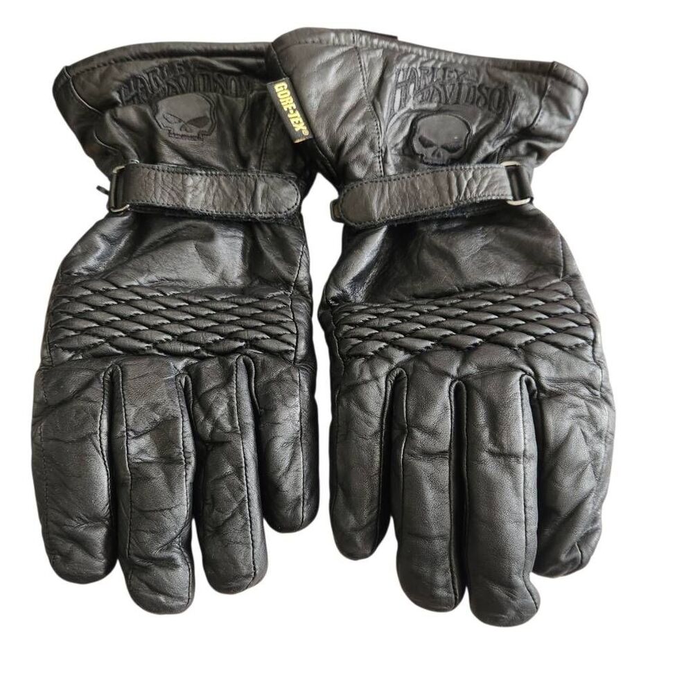 Harley Davidson Gloves Mens XL Leather Padded Punisher‎ Skull Biker Motorcycle